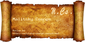 Malitsky Csenge névjegykártya
